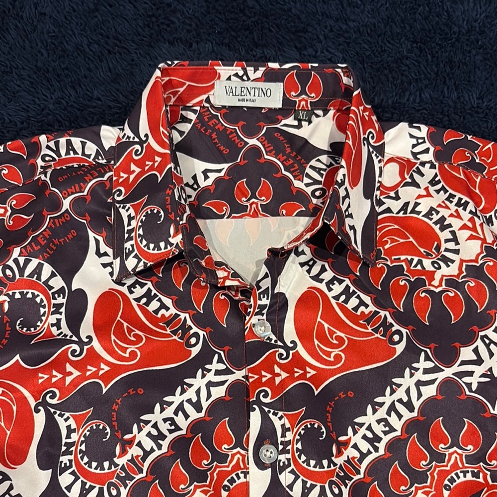 Valentino Archive Manifesto Bandana Long Sleeve Button Down